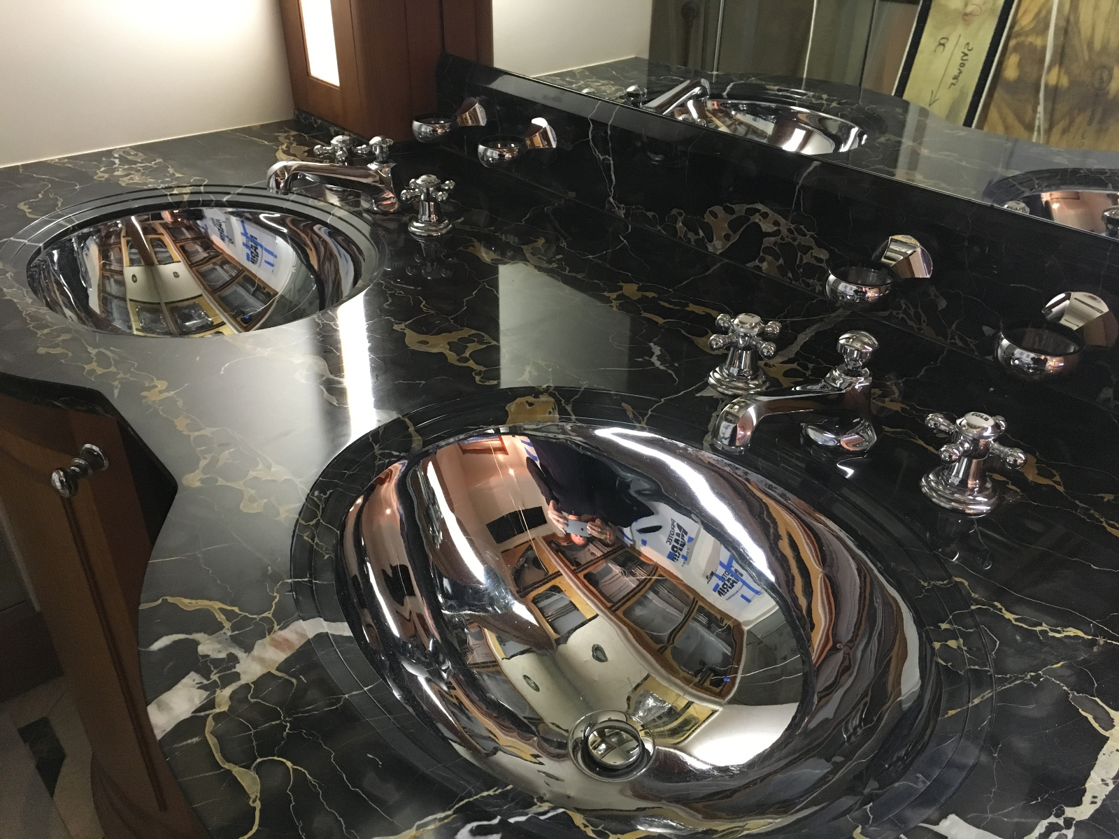 Marble sink on a Mega yacht
