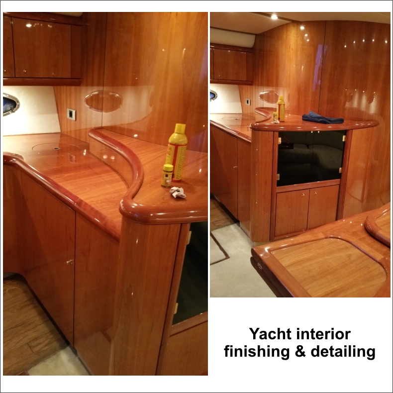 Finishing of a Sunseeker galley